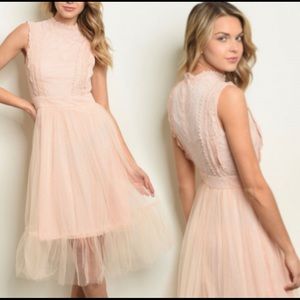 Kim's Bridal Shower Tulle Lace Princess Midi Dress